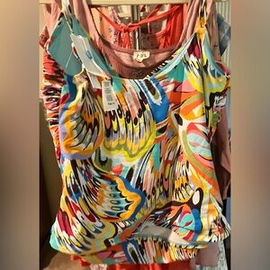 Bleu Rod Beattie Colorful Patterned Bikini NWT